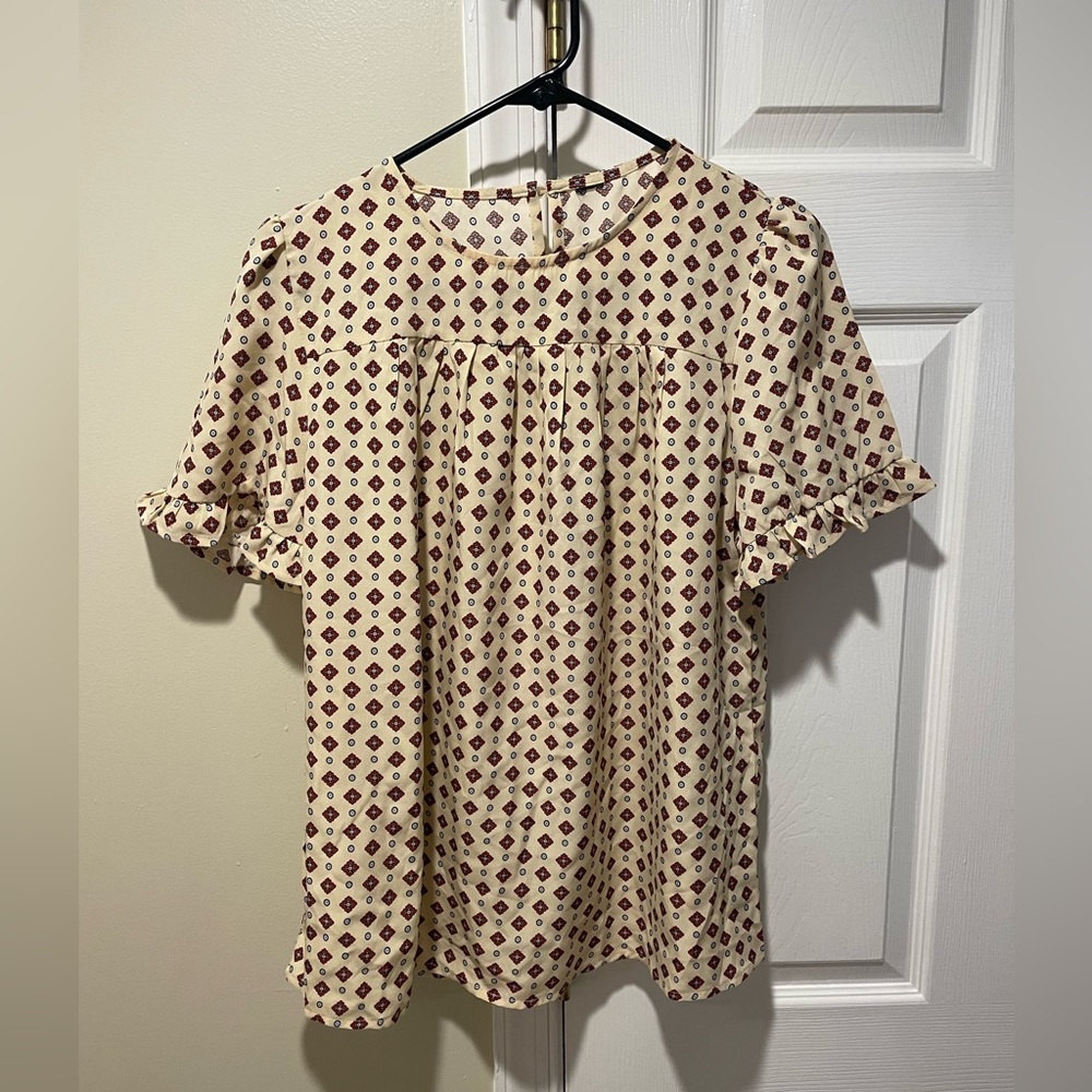 Sweatyrocks Short Flounce Sleeve Round Neck Blouse